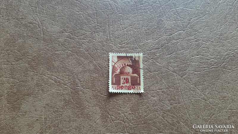 Pecsételt bélyeg 1945 Felszabadulás  1. 3 P/20 f  sárga alapnyomat Kat: 350 Ft