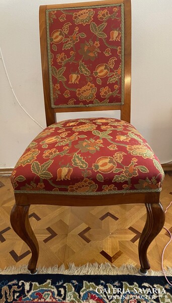 Antik 19,sz végi nagypolgári étkezőgarnitúra Extra méretűre(440 cm)bővíthető asztal + 6 db szék+üveg