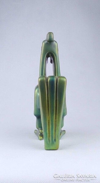 2B235 Mid century eozin mázas Zsolnay porcelán kakas - Nádor Judit formaterv 20 cm