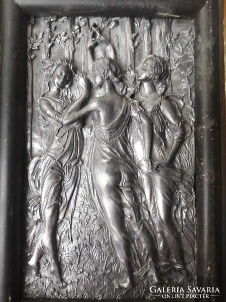 SZECESSZIÓS ÓN DOMBORMŰ, ART NOUVEAU PLAKETT - BOTICELLI FESTMÉNYE UTÁN