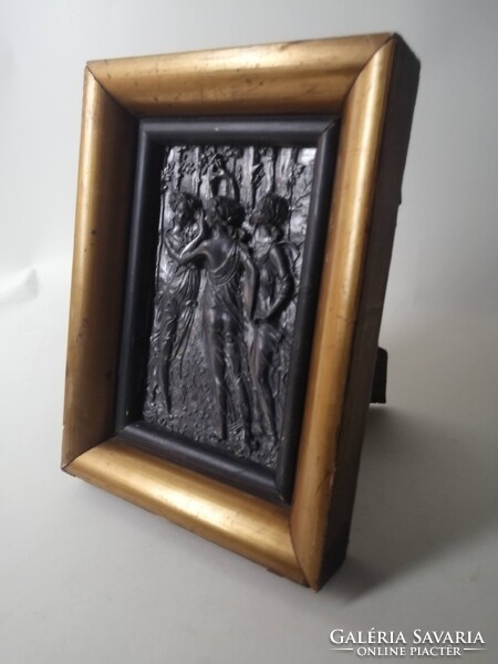 SZECESSZIÓS ÓN DOMBORMŰ, ART NOUVEAU PLAKETT - BOTICELLI FESTMÉNYE UTÁN