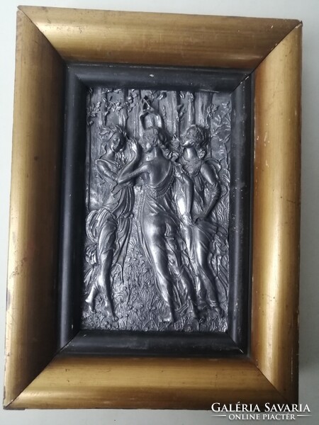 SZECESSZIÓS ÓN DOMBORMŰ, ART NOUVEAU PLAKETT - BOTICELLI FESTMÉNYE UTÁN
