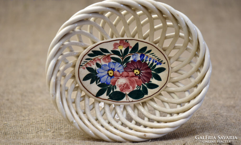 Kispest Ceramic Pierced Basket Serving Plate Hungary
