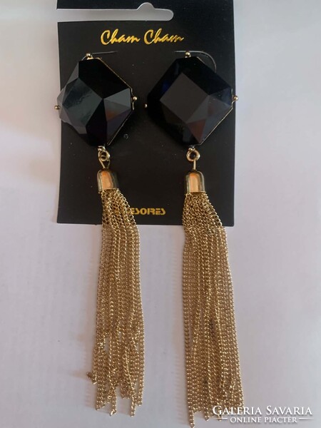 Black - Gold Eye-Catching Earrings