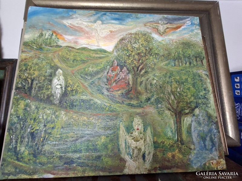 JÁK PÉTER 2025 o/v 85X75 cm "Égi lények az El Caminon "