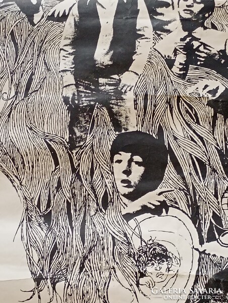 Beatles híres, 1966-os Revolver albumának eredeti brit promóciós posztere (Klaus Voormann ikonikus g