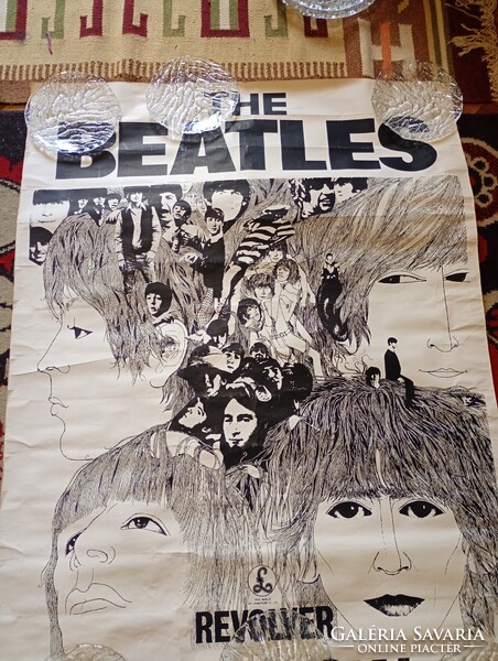 Beatles híres, 1966-os Revolver albumának eredeti brit promóciós posztere (Klaus Voormann ikonikus g