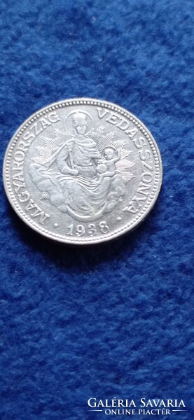 1938 EZÜST MADONNÁS 2 PENGŐ  1938  SZÉP ÁLLAPOT