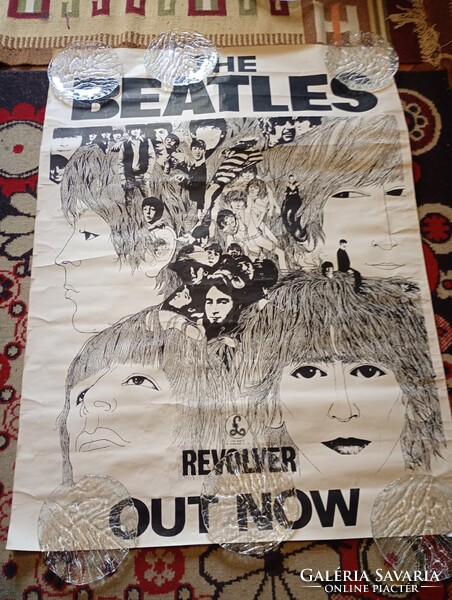 Beatles híres, 1966-os Revolver albumának eredeti brit promóciós posztere (Klaus Voormann ikonikus g