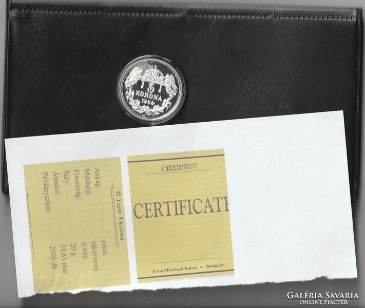 Királyi koronák 5 Korona II. Lipót eredeti certifikáció nincs meg.