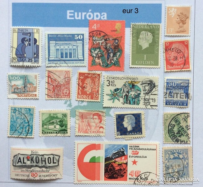 Európa  bélyegzett válogatãs ( eur 3)