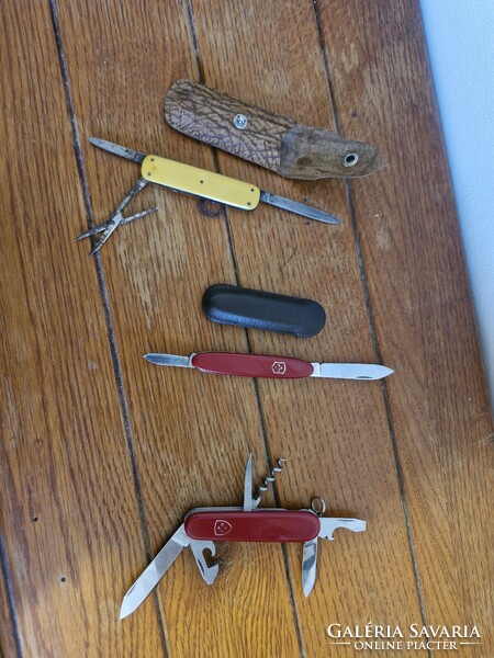 3 db régi zsebkés – Victorinox Spartan, Pocket Pal + vintage manikűrkés