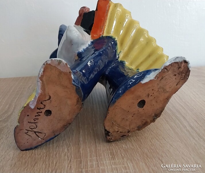 IGAZÁN KÜLÖNLEGES MEXIKÓI HARMÓNIKÁS KERÁMIA SZOBOR!