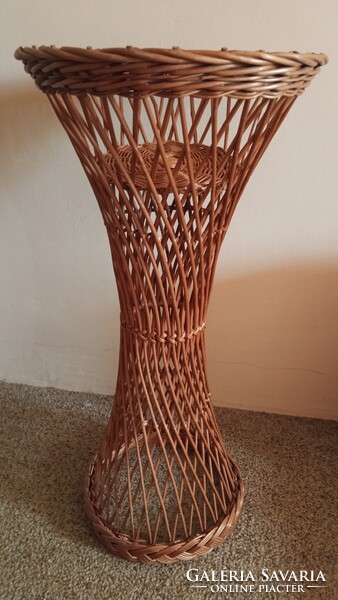 Retro fonott fűzfa virágtartó állvány (75 cm) – Hibátlan állapotban