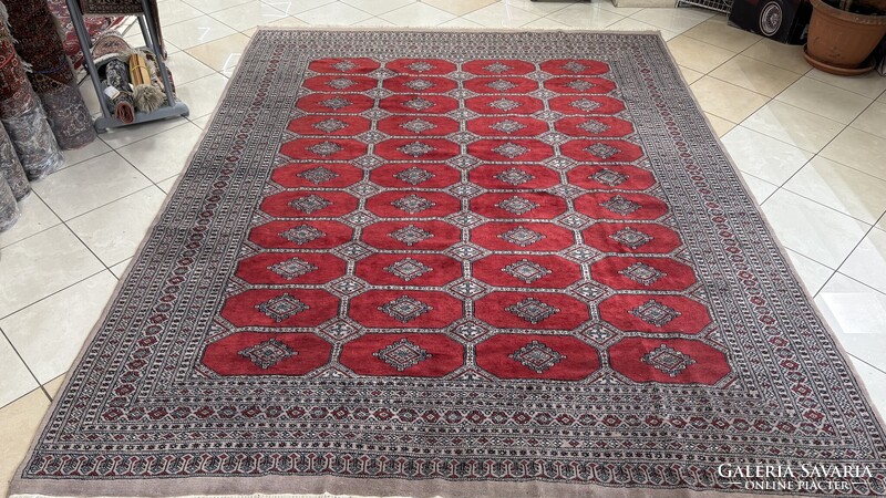 4404 Large Pakistani Yamud Hand-Knotted Wool Persian Rug 260x330cm
