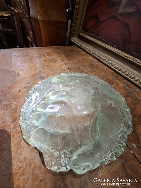 Hollóházi Glass Plate with Tenyér Imprint circa 1980