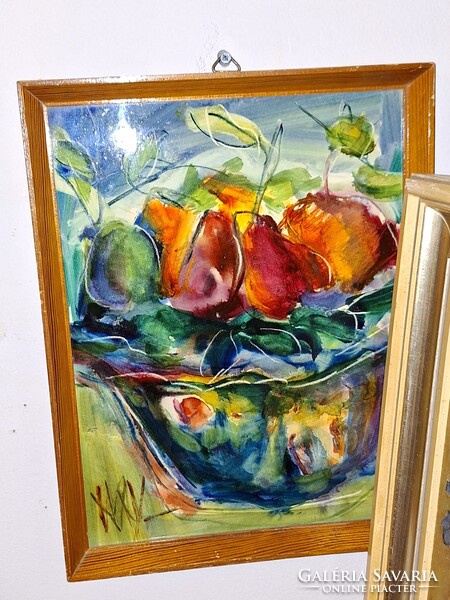 1930-60? között szignált HAY exptressziv fauve CSENDÉLET 27X36 cm F6 méret
