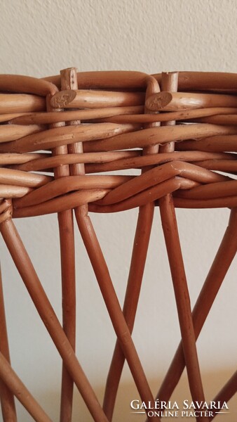 Retro fonott fűzfa virágtartó állvány (75 cm) – Hibátlan állapotban