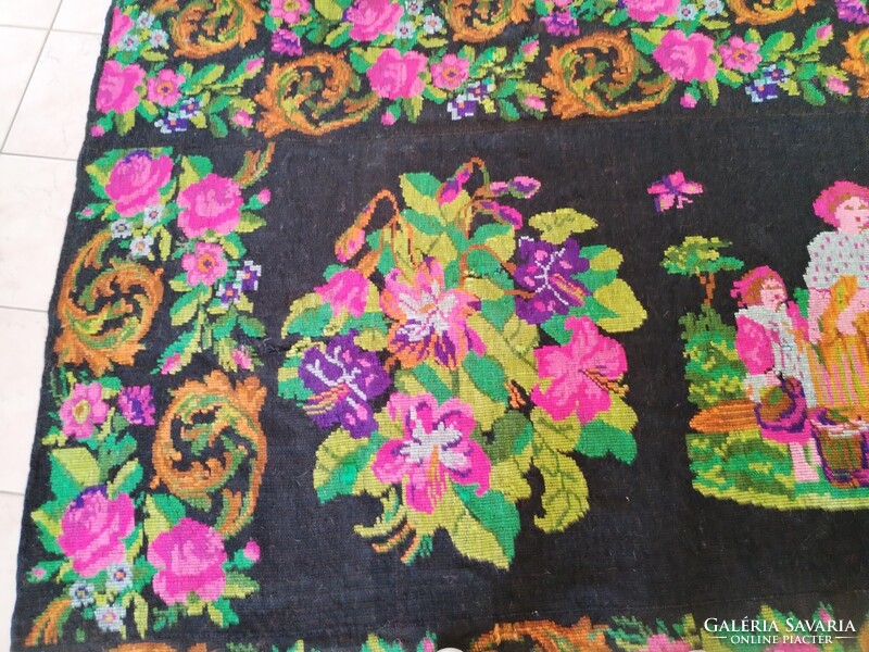 HOLLÓHÁZI ANCIENT SCENE HANDMADE KILIM WEAVE !!