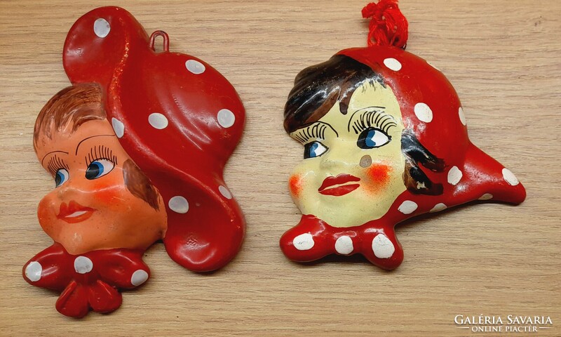 Art-deco ceramic wall decor pair
