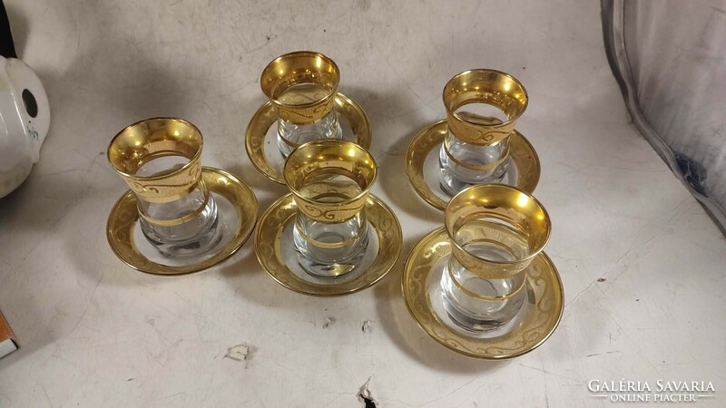 Gold-Plated Glass Wine Glasses with Base 149
