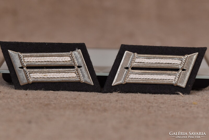 Military NVA DDR Collar Badge Pair - Sergeant Rank, GDR