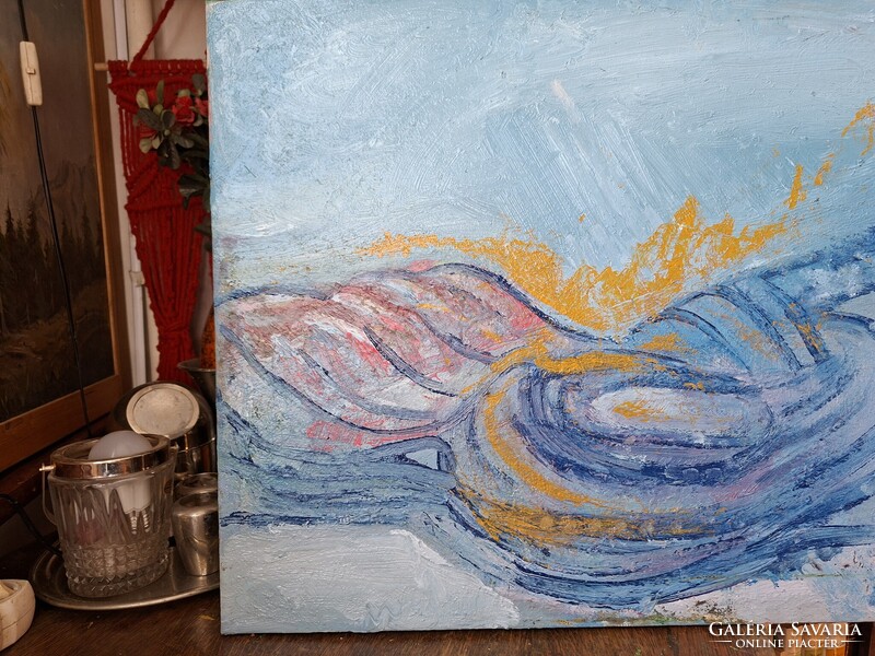 JÁK PÉTER 2025 o/v 65X55 cm "BAKONYI TÁJ,MIKOR SZÁJBAVÁG A FÉNY"