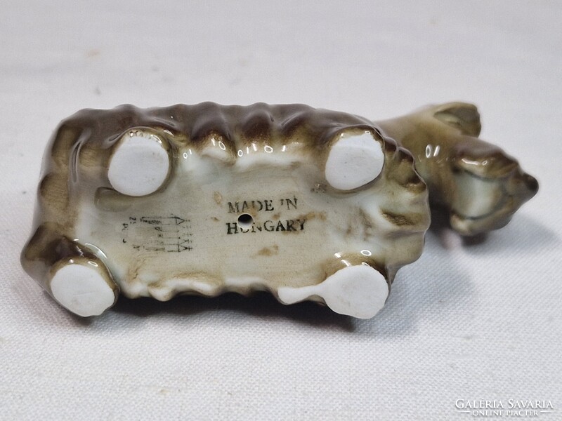 Ritka Őry Ferenc tervezte Zsolnay skót terrier kutya porcelán figura hibátlan állapotban 6 cm. magas