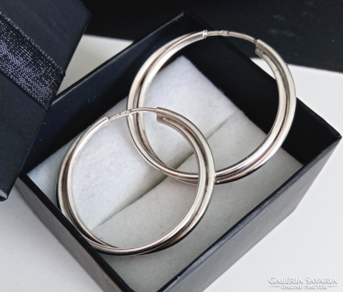 Old Silver Double Hoop Earrings
