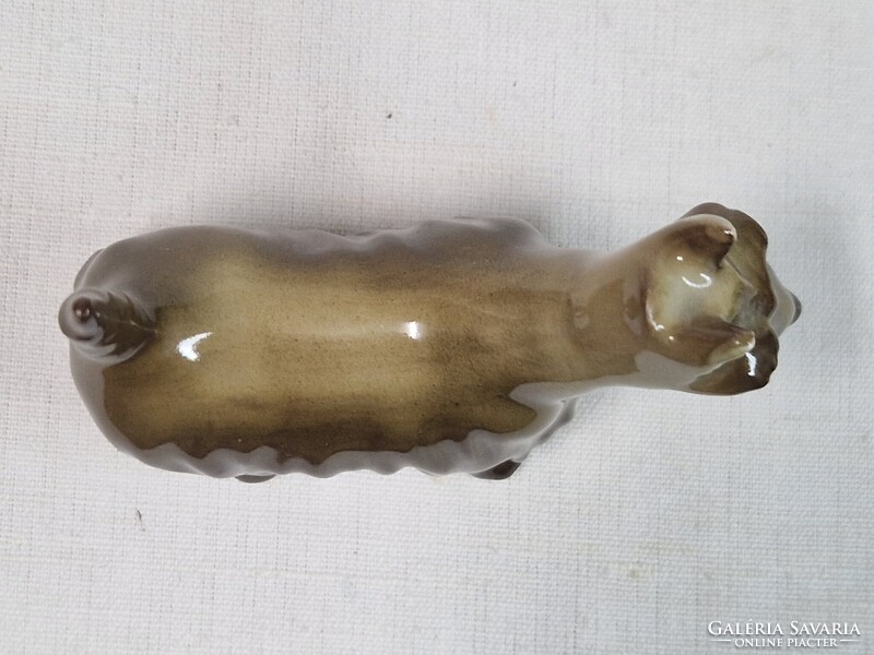 Ritka Őry Ferenc tervezte Zsolnay skót terrier kutya porcelán figura hibátlan állapotban 6 cm. magas