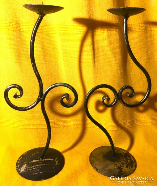 Beautiful Pair of Heart-Shaped Curved Candle Holders