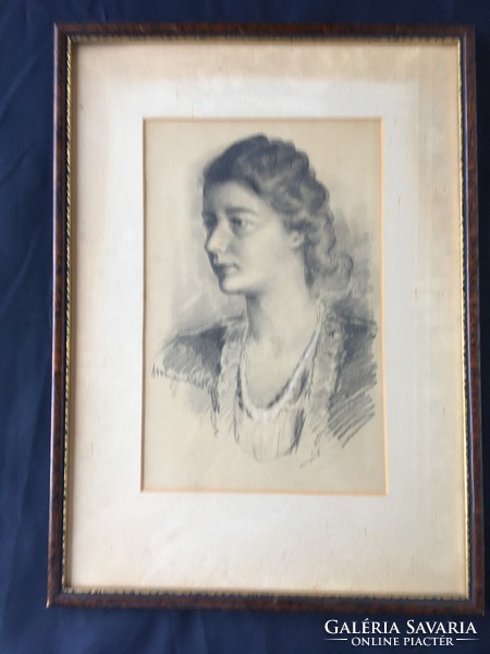 Károly Homan (1894 - 1972) - female portrait.