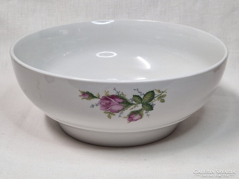 Gyönyörű Ilmenau rózsa mintás porcelán leveses vagy pörköltes tál hibátlan állapotban 23 cm átmérőjű