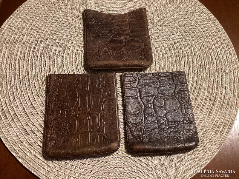 3 pcs, leather embossed cigar holder