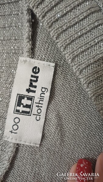 Sparkling Silver Gray Knitted Top