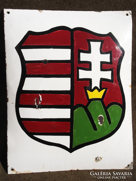 Kossuth címer. Kézi zománcozás. 40,5 x 32,5 cm. Károlyi? Tildy?