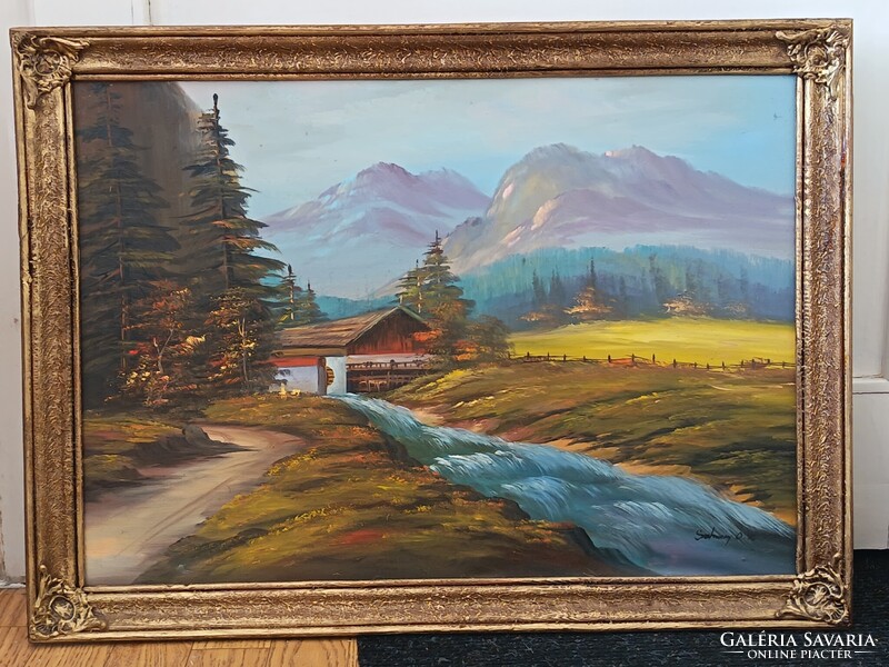 László Szabó, Autumn landscape with trees 70x50cm - oil painting. Also interested in small car, toy swaps
