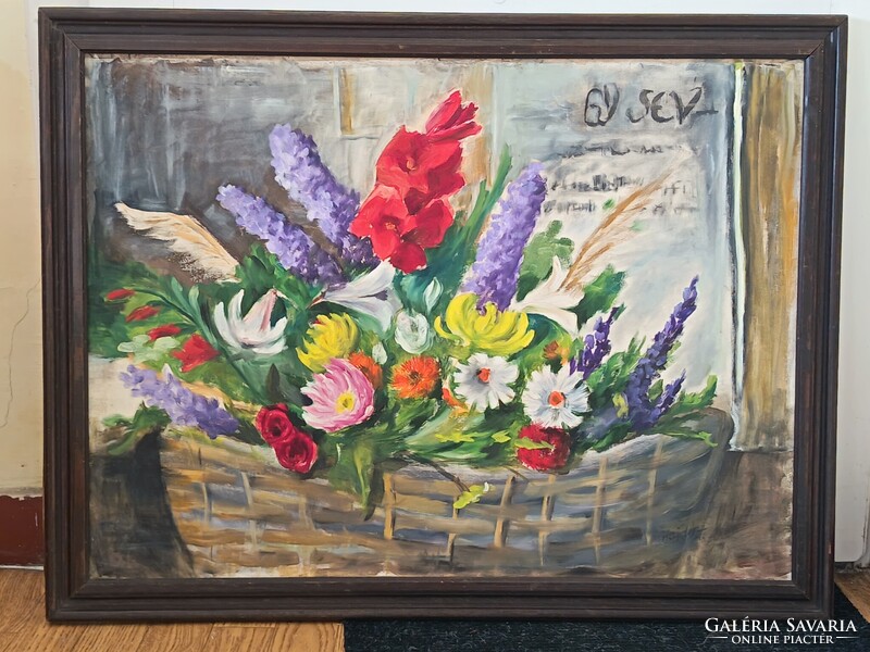 Hajdú T., Still life 80x60cm oil painting on canvas. Also interested in small car, toy swaps
