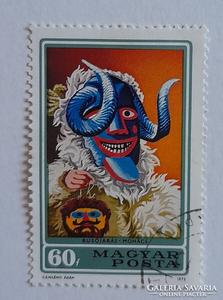 1973 Busójárás 60 fillér pecsételt