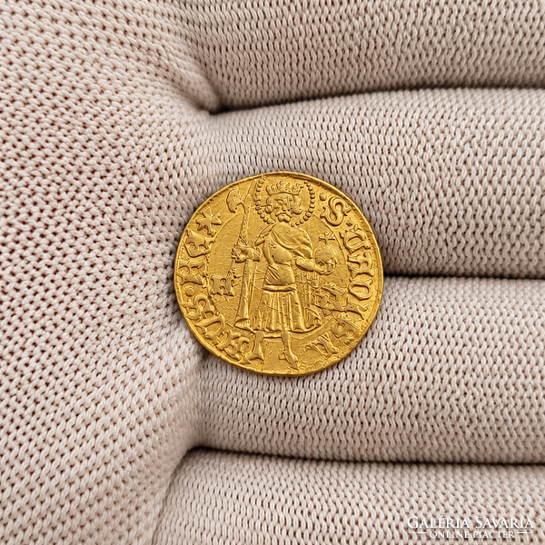 ZSIGMOND ( 1387-1437) ARANYFORINT ritka verdejellel ! K-d ! 3,53g
