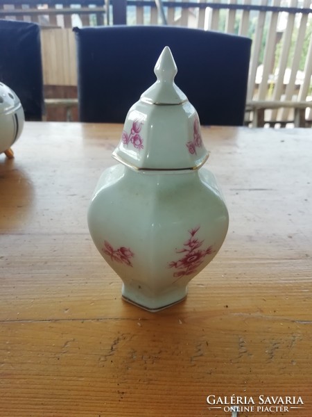 Porcelain Hollóházi Vase with Lid in the Condition Shown in the Pictures