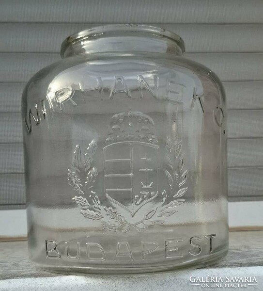 Warhanek canned fish jar with crowned coat of arms