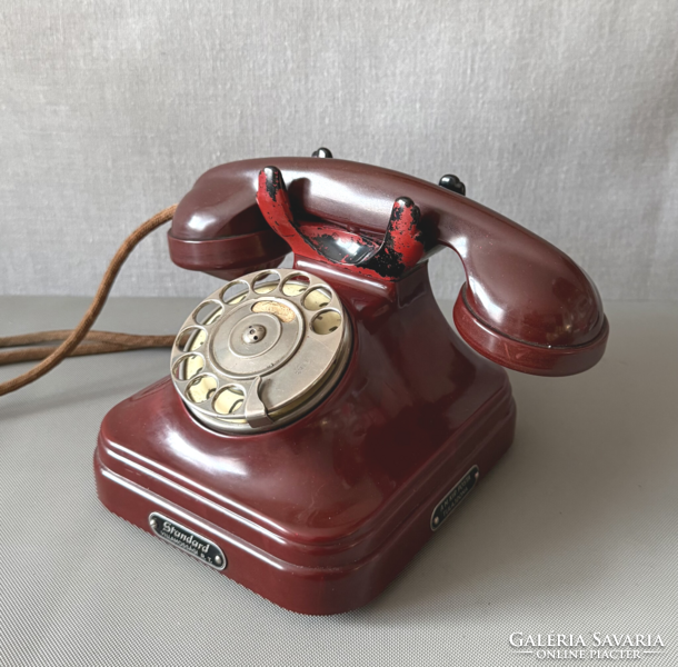 Ritka bordó CB 35 bakelit telefon - Standard - Magyar Királyi Posta jelzéssel (1935)