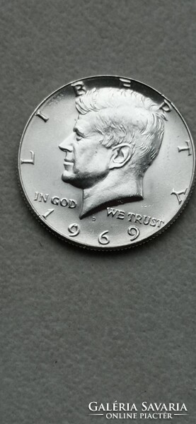 Silver Kennedy half dollar 1969