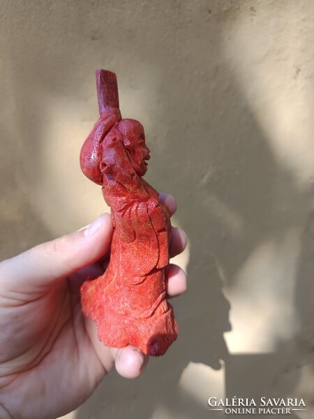 Korall Budha antik.13 cm magas.