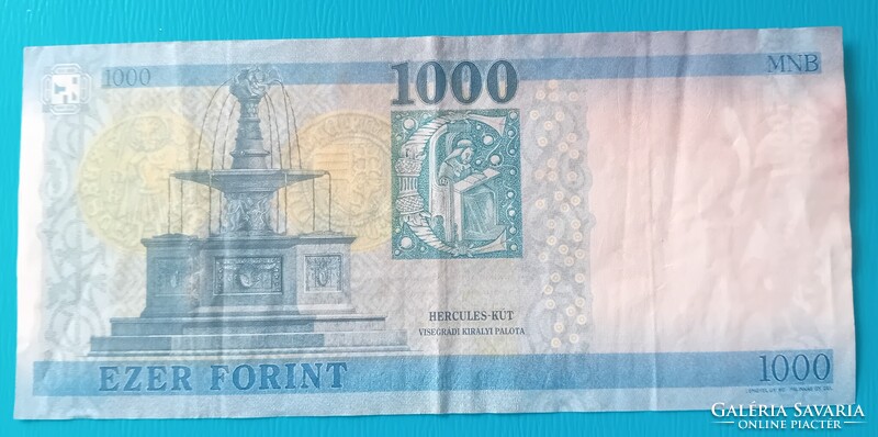 2023 évi 1000 Forintos, jelentős nyomdahibával.