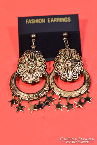 Fashion Retro Style Earrings with Rhinestones, Gold Plated, Germany, No Usage Marks