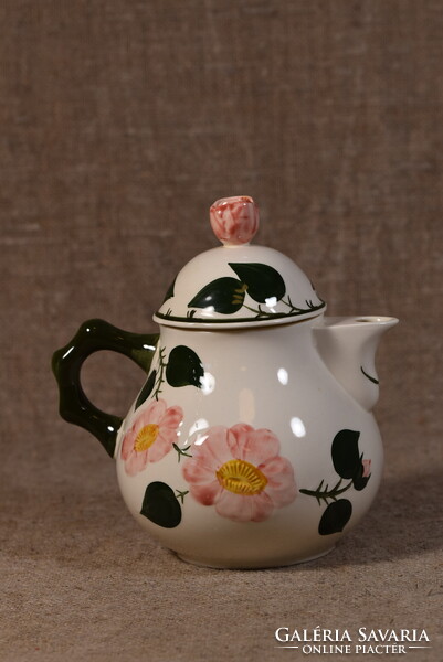 Villeroy & Boch Wild Rose Coffee Pot and Teapot Hand-Painted Flowers Germany 1930s