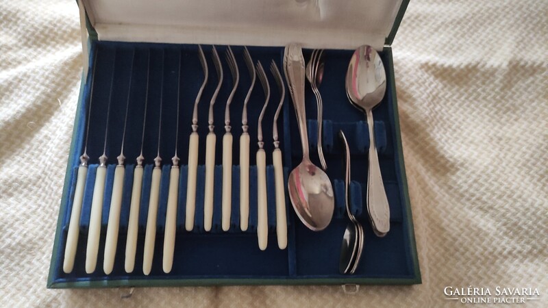 6-piece Russian-style ivory handle cutlery set