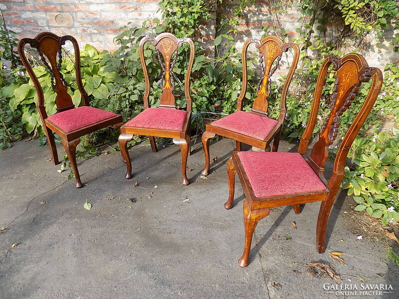 Chippendale chairs (4 pcs), early to late 19th century.